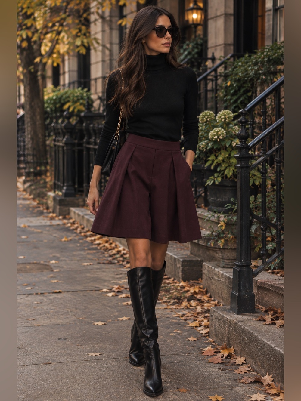 Club Monaco Culottes in Plum